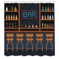 thumbnail image 3 of Ambesonne Bar Shower Curtain, Bar Chairs Cocktail Bottles, 69"Wx84"L, Multicolor, 3 of 5