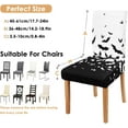 thumbnail image 6 of Halloween Chair Covers for Dining Room Set of 4 Halloween Bat Stretch Dining Chair Slipcovers 4 Pieces Holiday Spooky Washable Removable Seat Protector 4 Pack Decor for Home and Party, 6 of 7