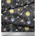 thumbnail image 2 of Soimoi Japan Crepe Satin Fabric Planet & Sun Galaxy Print Fabric by the Yard 42 Inch Wide, 2 of 3