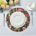 thumbnail image 5 of Coolnut Colorful Mushrooms Round Placemats Washable Placemats Non-Slip Heat-Resistant Table Place Mats for Dining Kitchen Holiday Party Table 15.4"-4PCS Home Decor, 5 of 7