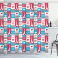 thumbnail image 1 of Ambesonne Paris Shower Curtain, Coffee Love Eiffel Hearts, 69"Wx84"L, Multicolor, 1 of 3