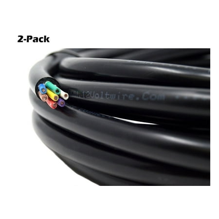 2-Pack 7-Way Trailer Wiring Harness 14 Ga 25' FT Insulated Stranded Copper (Best Way To Protect Trailer Wiring)