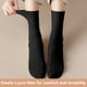 thumbnail image 2 of Xiao Hua pares de calcetines finos de algodón para mujer, calcetines suaves de algodón de tubo medio, calcetines casuales de pelo largo, color sólido - negro, 2 of 4