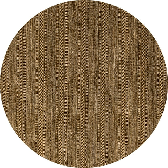 Ahgly Company Indoor Round Abstract Brown Modern Area Rugs, 4' Round