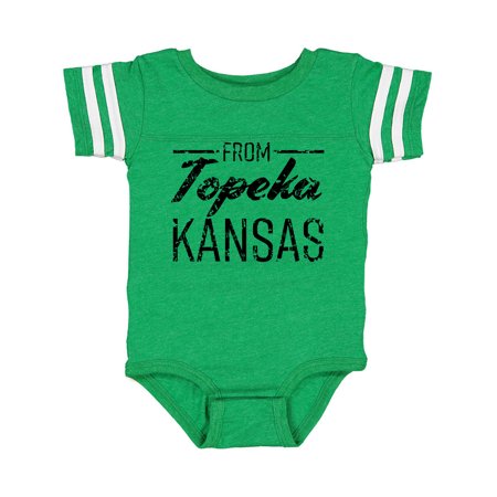 

Inktastic From Topeka Kansas in Black Distressed Text Gift Baby Boy or Baby Girl Bodysuit