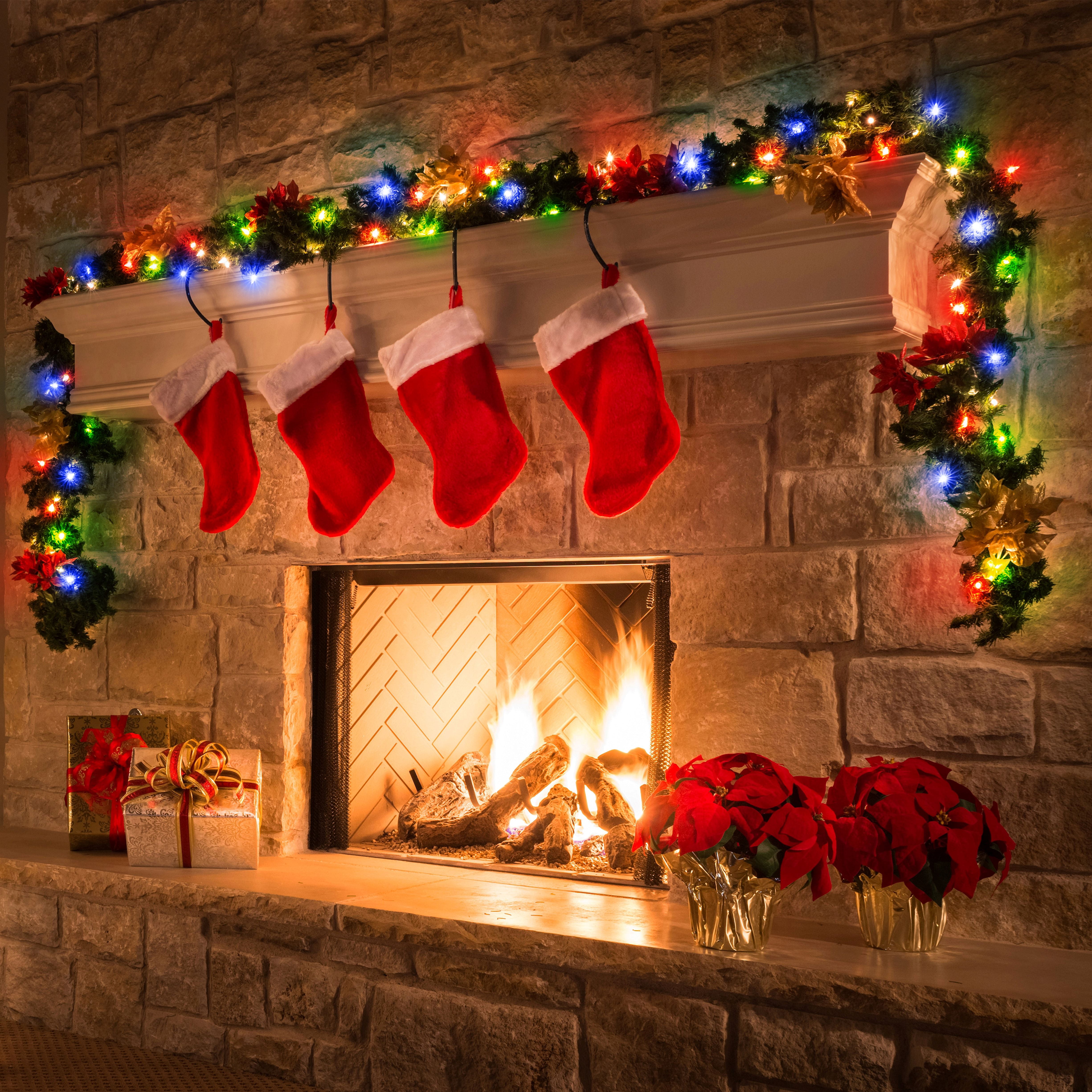 Holiday Time 50 Guirlandes Lumineuses DEL M5 à Piles, Multicolore 50 GUIRLANDES LUMINEUSES DEL M5