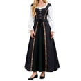 thumbnail image 4 of LEKWK Renaissance Dress for Women Lace-Up Long Sleeve Maxi Dress Vintage Medieval Dress Flowy Gorgeous Outfit for Halloween Cosplay Theme Party, 4 of 7