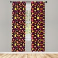 thumbnail image 3 of Ambesonne Fruits Curtains, Cherry Apple Orange Peach, Pair of 28"x95", Dark Fuchsia Multicolor, 3 of 5