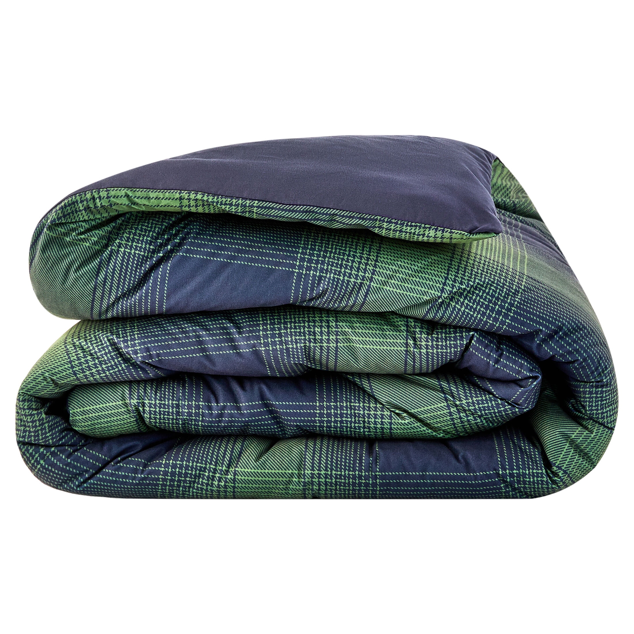 Mainstays Shadow Plaid 3-Piece Green Comforter Set, King