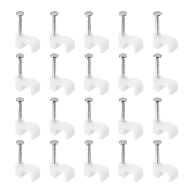 Unique Bargains Cable Clips, 100 Pack 5mm Nail in Cable Clips Circle Cable Clamps Cable Tacks Cord Clips