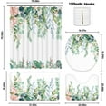 thumbnail image 5 of Purple Eucalyptus Leaves Shower Curtain Set 4PCs with Non-Slip Rugs,Toilet Lid Cover and Bath Mat,Bathroom Decoration 71x71 Inch with Hooks, 5 of 7