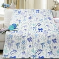 thumbnail image 5 of Bow Blanket Soft Cozy Lightweight Throw Blanket for Couch Sofa Bed Living Room Home Blue Decor for Boys Girls Kids Adults Gift 50x60 inch, 5 of 7