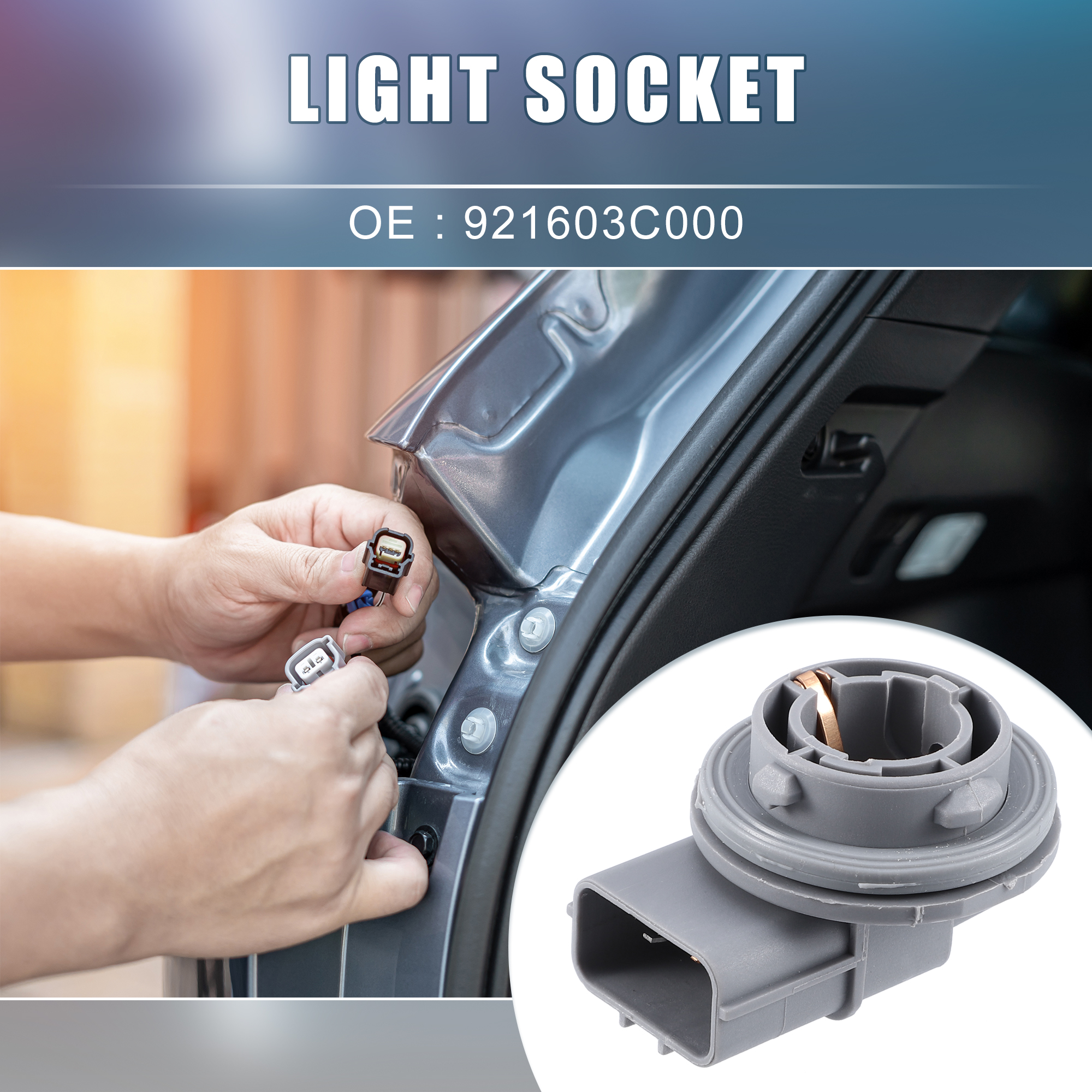 Unique Bargains Headlight Bulb Holder 921603C000 for Hyundai Accent 2006-2011 Gray