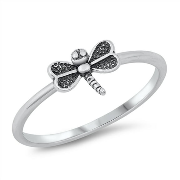 Sterling Silver Simple Dragonfly Ring Size 9