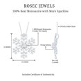thumbnail image 6 of Rosec Jewels Certified Moissanite Snowflake Necklace for Women - with Chain - D-VS1 Quality - Gift for Christmas, 14K White Gold, 6 of 7