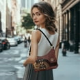 thumbnail image 2 of Kuiaobaty Yorkshire Terrier Print Hobo Purse for Women Flowers Print Leather Underarm Sling Bag with Zipper Closure Mini Casual Shoulder Handbag for Travel & Shopping, 2 of 7