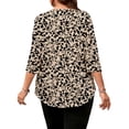 thumbnail image 4 of WellSize 3/4 Sleeve Plus Size Womens Blouses Casual Floral Pleats Tops Summer Crewneck Shirts Tunic Curved Hem Blouses, 4 of 7