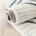 thumbnail image 5 of Well Woven Merri Grey Ivory Geometric Stripes Stain-Area Rug (6'7" x 9'3"), 5 of 8