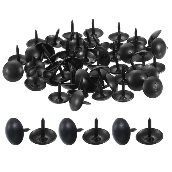 Uxcell 100 Pack Upholstery Tacks, 9 x 9mm Round Head Upholstery Nails Pins Vintage Decorative Furniture Tacks for Chairs Sofas Beds DIY Project, Black