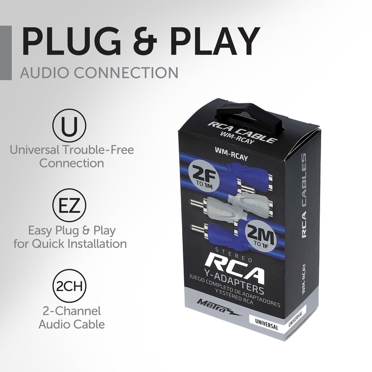 2 pack) Metra WM-RCAY Dual Twist RCA Y-Adapter Set New - Walmart.com