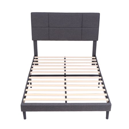 Ealufar Full Upholstered Platform Bed Frame  Bed Frame with Adjustable Headboard  Fabric  Box Spring Optional  Minimalist Style  Easy Assembly  Noise Free  for Adult  Teen  Child  Dark Gray