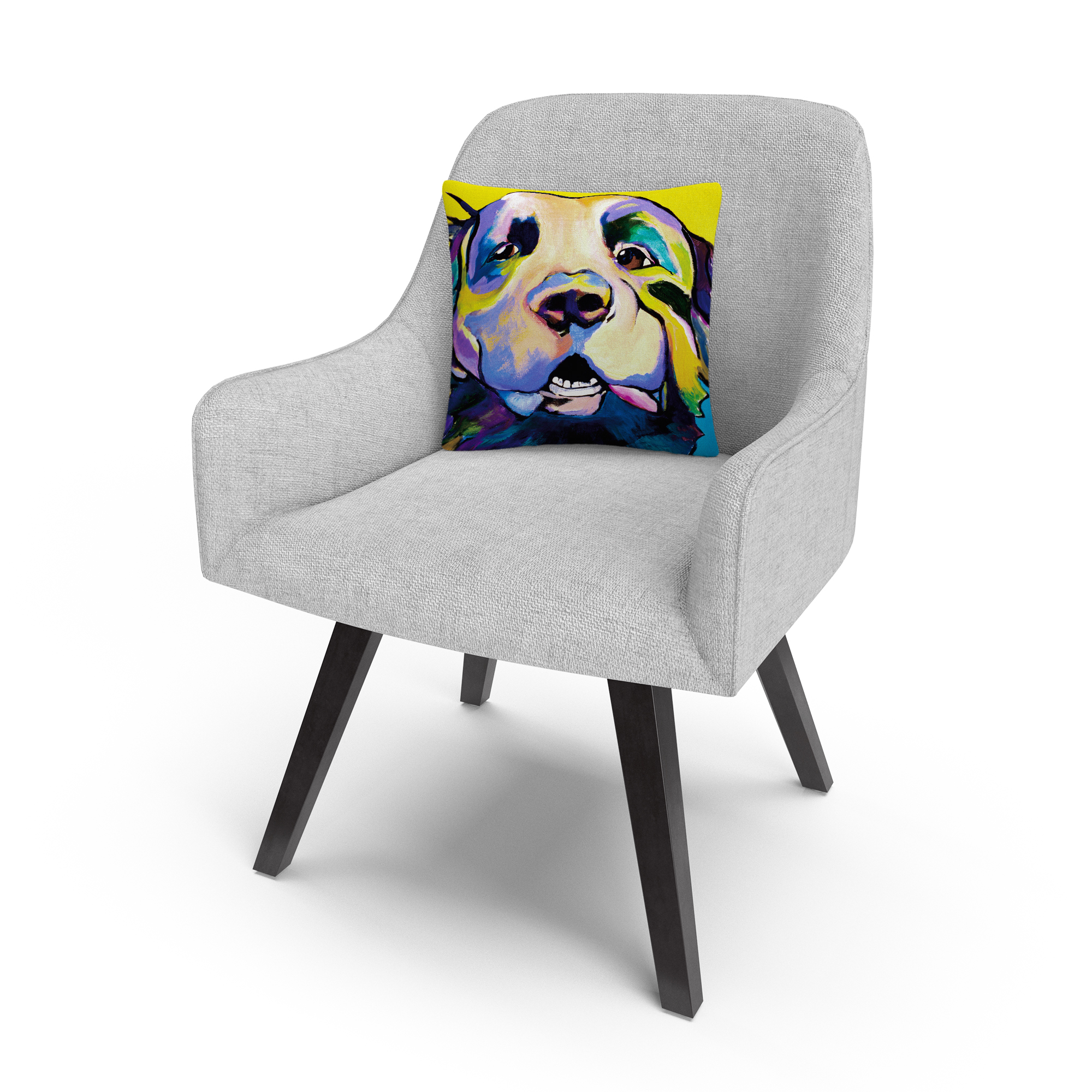 Dog Park Gigolo' Animals Pets Painting Bold By Pat Saunders-White 16 X 16 Decorative Throw Pillow