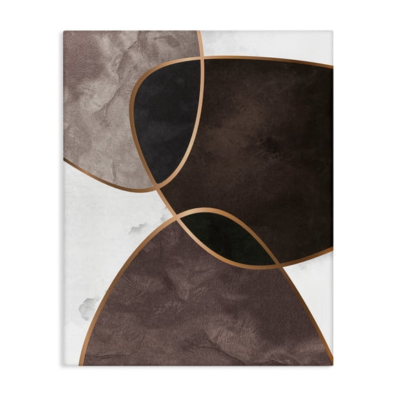 Stupell Industries Bohemian Abstract Deco Shapes Layered Contrasting Tones Brown Purple Canvas Art, 16 x 20, by Design Fabrikken