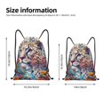thumbnail image 2 of Saiise Vibrant Leopard In Flowers Pattern Sports Drawstring Backpack - String Swim Gym Bag with Wet Proof Pocket for Women&Men-Small, 2 of 6