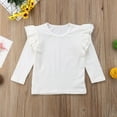 thumbnail image 3 of Baby Girl Toddler Kids Long Sleeve Ruffle Tops Tee Clothes Solid Blouse T-shirt Tops, 3 of 4