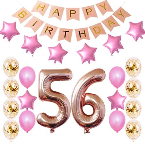 Paper & Party Supplies 56th Party Decor for Women 56th Birthday Party ...