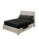 thumbnail image 4 of Juego de ropa de cama para el hogar Sábana de cama Funda de colchón Funda de almohada Juego de ropa de cama de poliéster de color sólido, Negro, Rey, 4pcs / set Vogacara HA6267-40B, 4 of 7