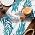 thumbnail image 3 of Blue Leaves Table Runner 90 Inches, Willow Leaf Abstract Plants Rustic Branch Bed Runner Dresser Scarves Tabletop for Indoor Outdoor Parties/Ceremony/Banquet, 13" x 90", 3 of 9