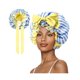 thumbnail image 1 of wonima11 Silk Bonnet, Satin Hair Shower Cap for Sleeping Women 2025 Tie Band Adjustable Straps Head Wrap for Curly Hair Blue Stripe F, 1 of 1