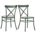 thumbnail image 6 of Weston Home Perry X-Back Metal Dining Chairs, Set of Two, Antique Sage, 6 of 9