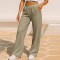 thumbnail image 4 of Women's Solid Color Casual Sporty Elastic Waistband Track Pants With Pockets Comfortable Loose Fit Daily Wear, 4 of 7