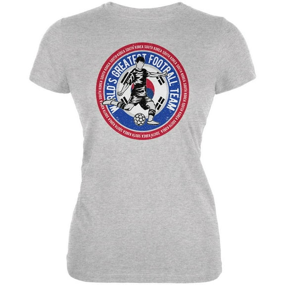 World Cup South Korea Soccer World's Best Football Team Juniors Soft T Shirt Heather MD