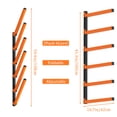thumbnail image 2 of 2-Pack 6-Level Wall Mount Lumber Rack, Heavy Duty Metal Storage for Wood, Pipes, Tools, Garage & Workshop (Black), 2 of 6