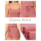 thumbnail image 3 of Pijama sin mangas para mujer, camisetas sin mangas y pantalones cortos Strtechy, 2 uds., conjunto de salón, pequeño, rosa, 3 of 4