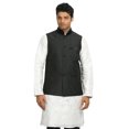 thumbnail image 4 of Saris and Things Veste Noire Nehru pour Hommes. Ce Produit Est Fait sur Commande., 4 of 5