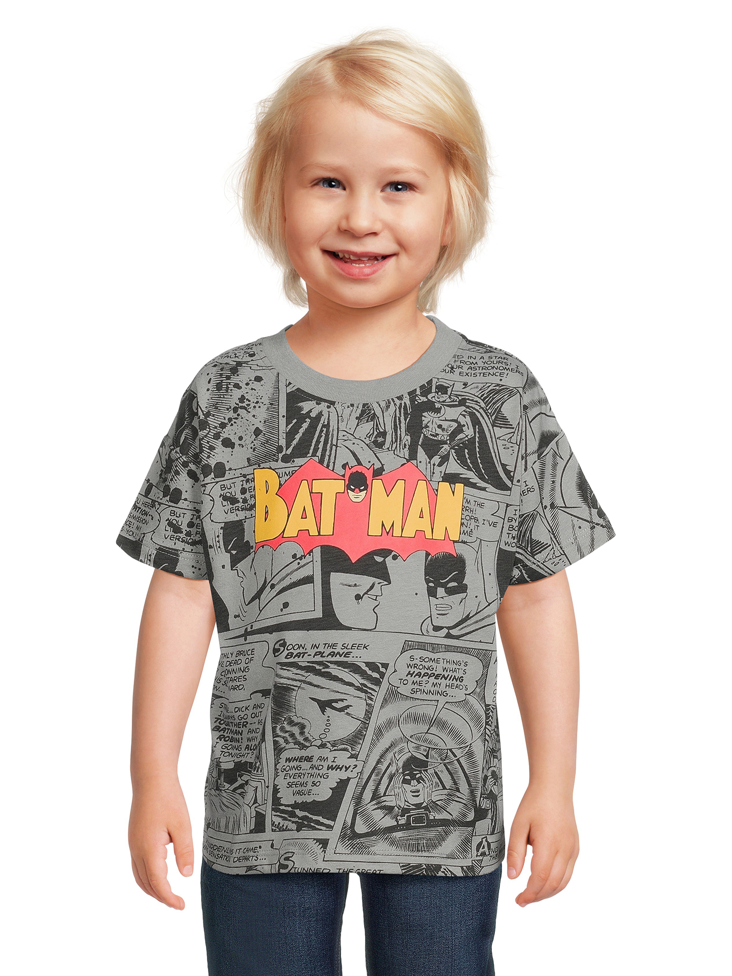 Batman Toddler Boys Comic Short Sleeve Crewneck T-Shirt, Sizes 12M-5T - image 3 of 7