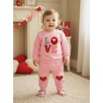 thumbnail image 6 of BemeyourBBs Toddler Baby Girl Valentines Day Outfits Long Sleeve Heart Letter Sweatshirt Pocket Pants Set Fall Winter Spring Clothes, 6 of 9