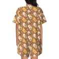 thumbnail image 3 of Lsque Cartoon Bulldog Women's Short-Sleeved Pajama Set - 2 Piece Soft and Lightweight Sleepwear Set-Small, 3 of 9