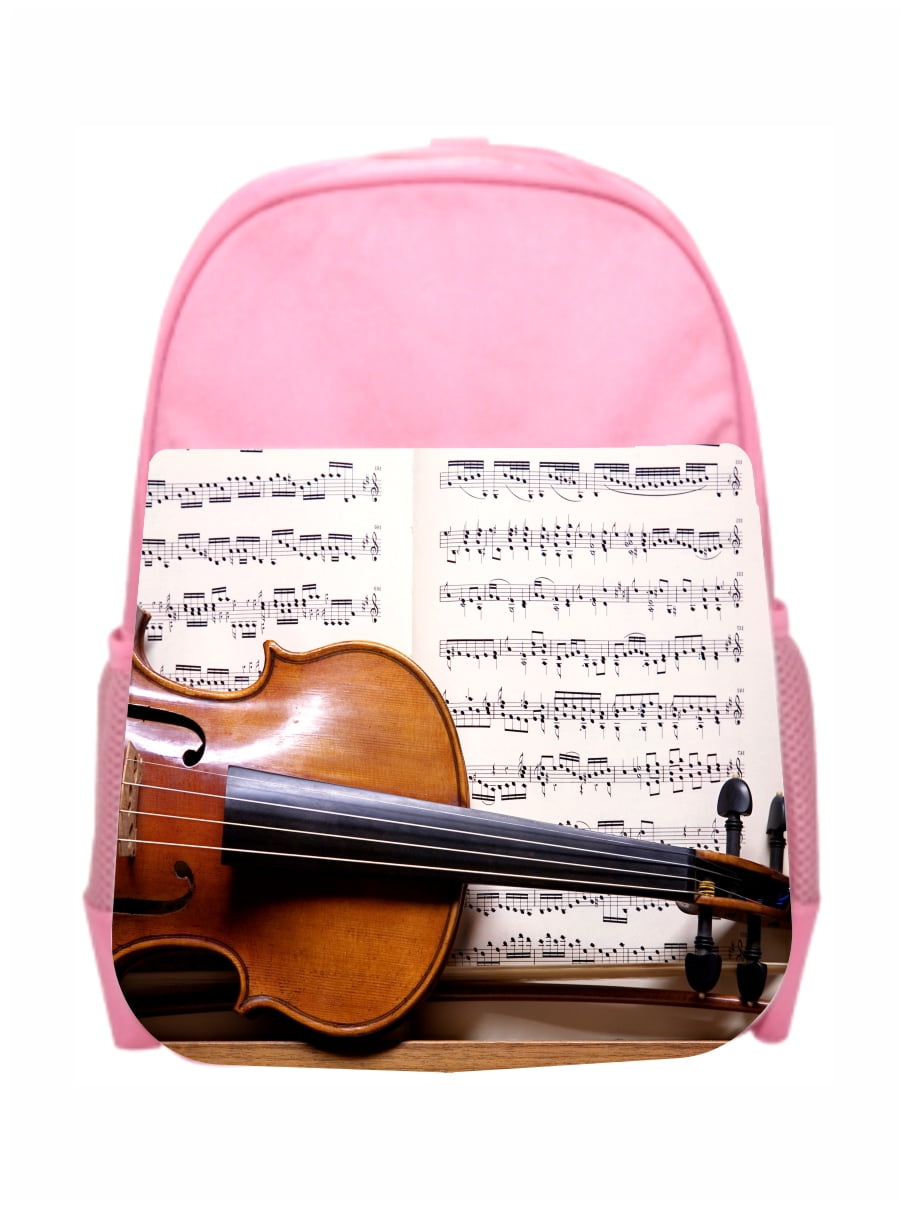 Casual School Backpack Violin Art Painting Print Laptop Rucksack Multi-Functional Daypack Book Satchel 