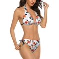 thumbnail image 2 of NICKSUN Women's Bikini Sets, Cute Print Two Piece Bathing Suits Sexy Halter Padded Bikini Swimsuits, 2 of 6