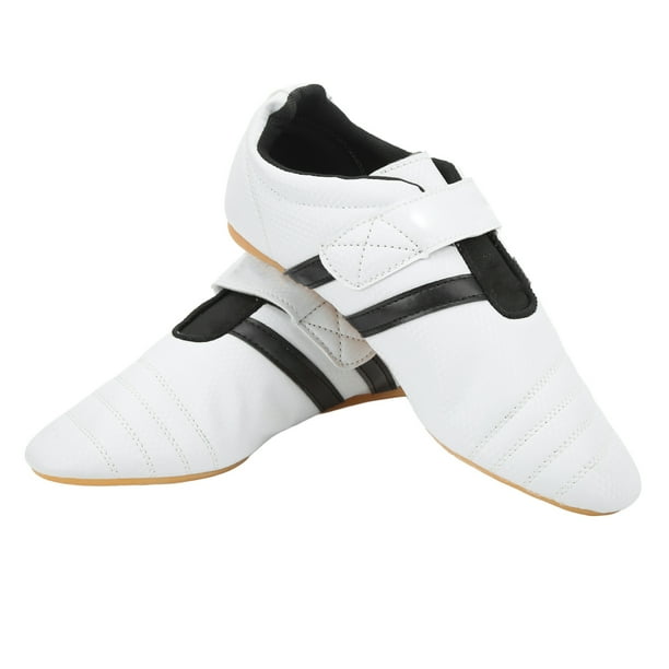 1 par de zapatos de taekwondo para artes marciales, boxeo, karate, kung fu, tai chi, para hombres y mujeres, rayas negras, talla 44
