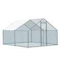 thumbnail image 3 of Alvantor 10ft x 10ft Walk-in Metal Chicken Coop Run with Waterproof PE Cover Galvanized Steel Frame Lockable Door Hexagonal Wire Mesh, 3 of 10