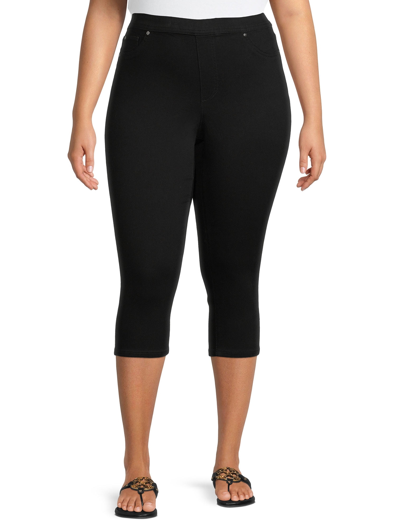 Terra & Sky Women's Plus Size Pull-On Capris - Walmart.com
