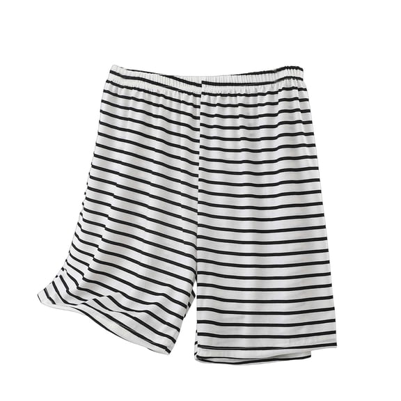 Enjoytime Summer Shorts for Women Striped Elastic Waisted Casual Lounge Plus Size Shorts Lightweight Comfy Pajama Bottom
