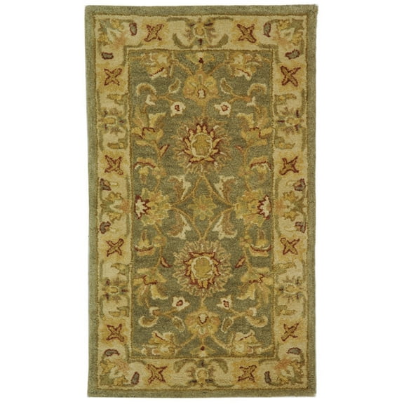 SAFAVIEH Antiquity Clematis Oriental Wool Area Rug, Green/Gold, 2' x 3'