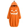 thumbnail image 4 of Ruyelune Black Adult Pumpkin Onesie Costume Funny Pumpkin Hooded Casual Pajama Set, Oversized Onesie Jumpsuit S, 4 of 4